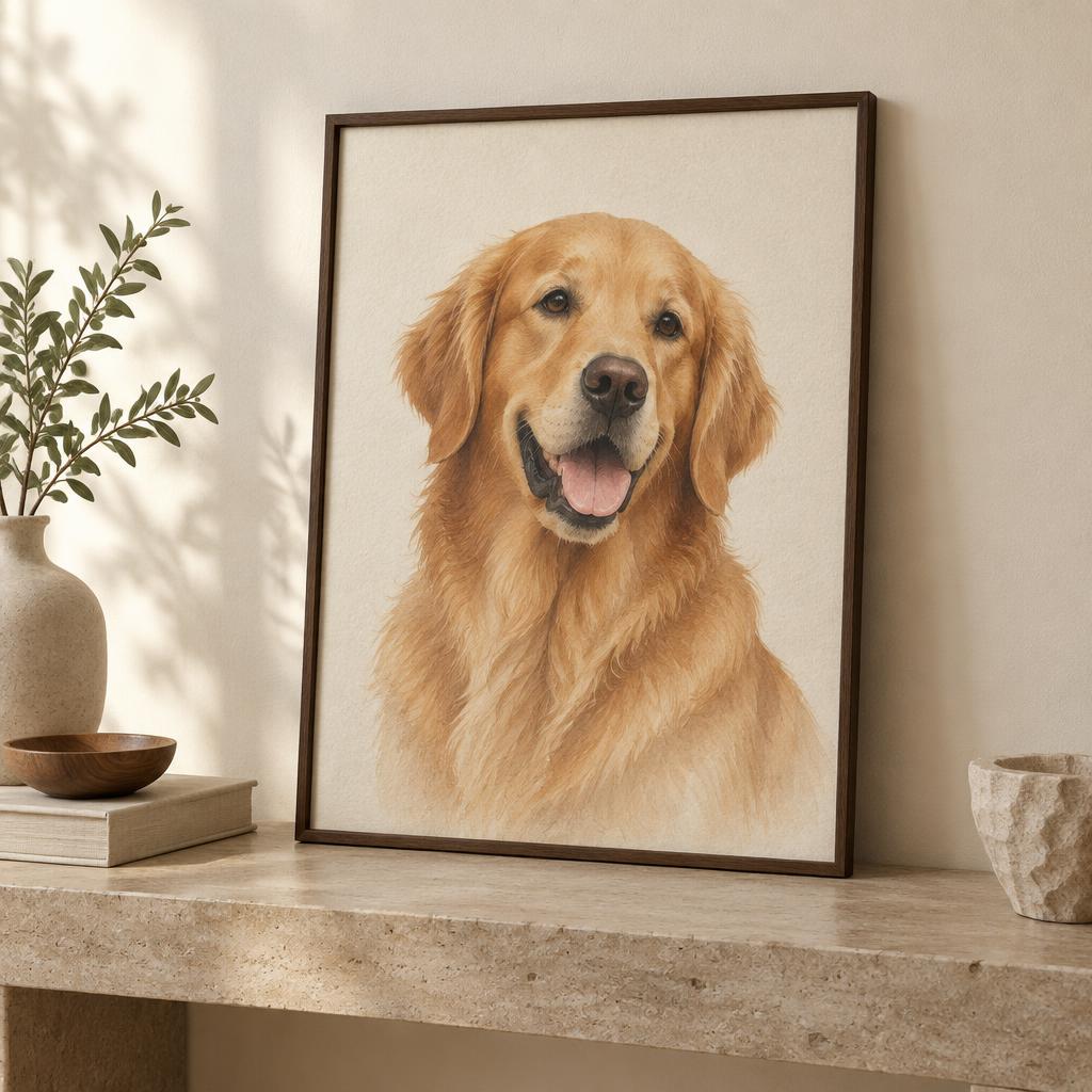 Personalised pet portrait art prints